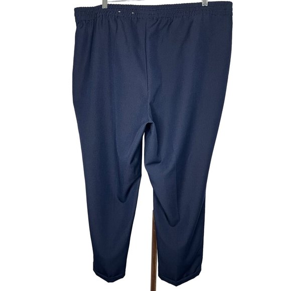 Roz & Ali Women’s pants size 18 blue pull on elastic and tie waist pockets stret - Picture 4 of 9